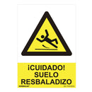 SINAL PERIGO ´´CUIDADO SUELO RESBALADIZO´´ (PVC 0.7MM) 30X40CM