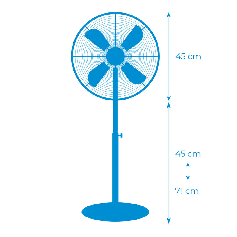 VENTOINHA DE PÉ COM BASE CIRCULAR. CROMADO. POTÊNCIA: 60W ASPAS: