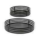 CONJUNTO DE BANDEJAS DE FERRO PRETO Ø38 E Ø28 CM, 2 PEÇAS