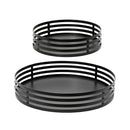 CONJUNTO DE BANDEJAS DE FERRO PRETO Ø38 E Ø28 CM, 2 PEÇAS