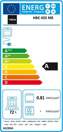 Teka HBE 435 ME SS 72 l 2550 W A Preto, Aço inoxidável