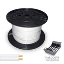 BOBINE DE CABO PARALELO (AUDIO) 2X1MM BRANCO 1000M (BOBINE GRANDE