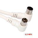 PROLONGADOR TV-VIDEO CURVO 9,5MM, 2,5M EMBALADO BRANCO EDM