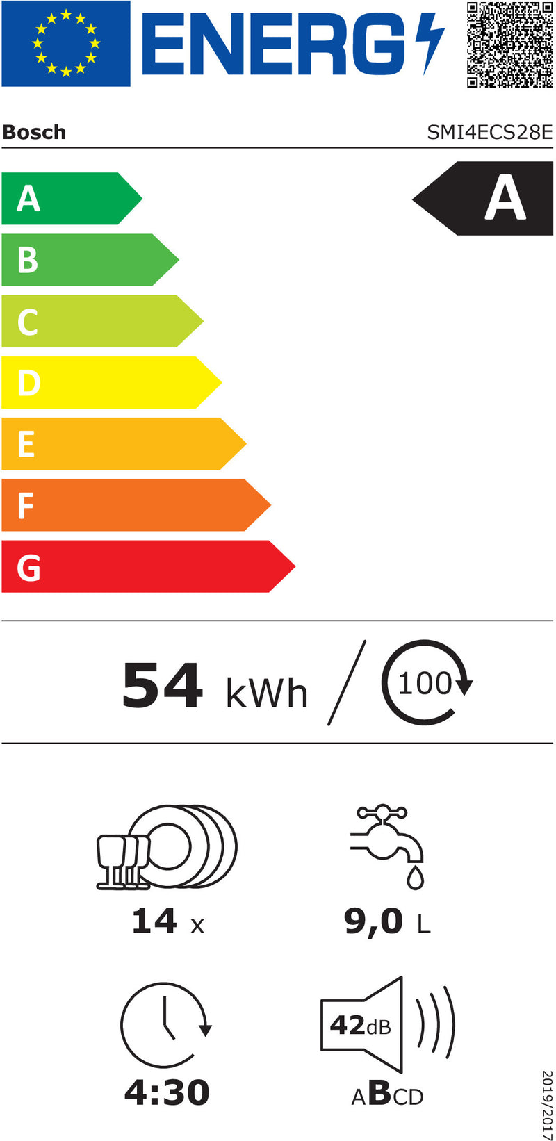 MÁQUINA LAVAR LOIÇA ENCASTRE BOSCH SMI4ECS28E( 14 TALHERES - 6 P