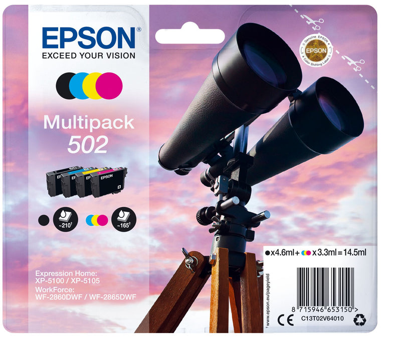 Epson 502 tinteiro 1 unidade(s) Original Rendimento padrão Preto,