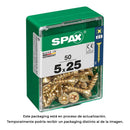 CAIXA 50UN PARAFUSO MADEIRA SPAX CAB. PLANA YELLOX 5,0X25MM SPAX