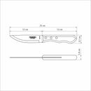 JOGO DE FACAS JUMBO 4 PEÇAS POLYWOOD CASTANHO 12,7CM TRAMONTINA