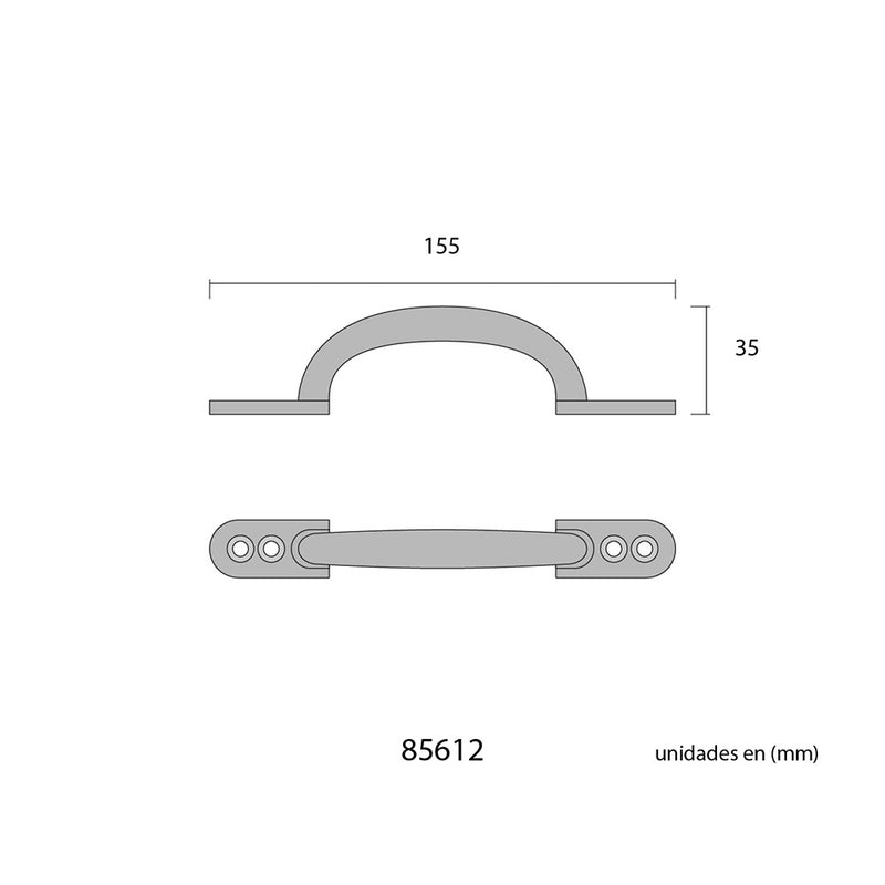 PUXADOR PLANO 155MM H° PRETO EDM