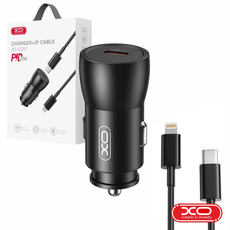 ADAPTADOR ISQUEIRO USB-C PD 25W C CABO LIGHTNING 1M XO