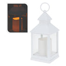 LANTERNA DECORATIVA LED COM VELA LED 105X105X23CM BRANCO