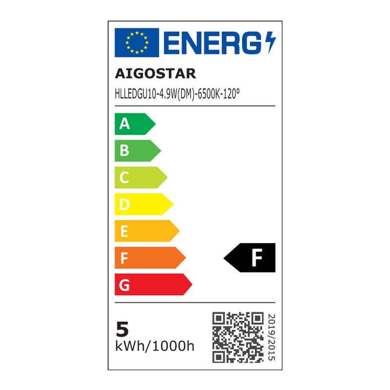 LED GU10 4,9W 6500K COPO DE LÂMPADA DIMINUÍDO