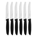 FACAS SERRILHADAS PARA CARNE PONTA REDONDA, PLENUS, PRETO, 6 UNIA