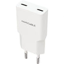 CARGADOR DE PARED NANOCABLE 10.10.2026 2XUSB TIPO-C 25W BLANCO