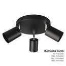 CANDEEIRO DE TETO 3 FOCOS GU-10 PRETO EDM
