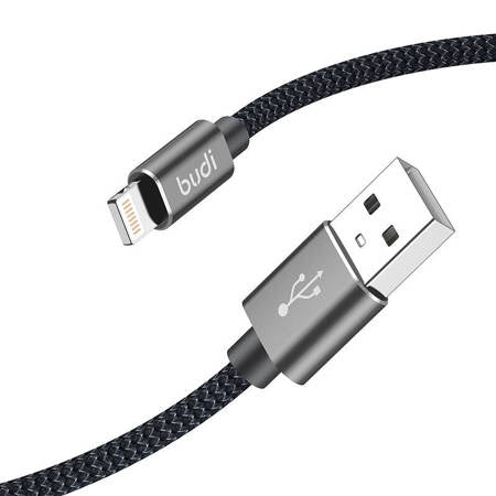 USB-A TO LIGHTNING CABLE BUDI 206L2M 2.4A 2M (BLACK)