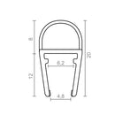 PERFIL ARCO PARA DUCHE PF3 10,2X20MM TR 18525 MICEL