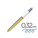 CANETA 4 CORES CORPO DOURADO, PONTA 1 MM