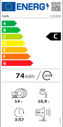 MÁQUINA LAVAR LOIÇA ENCASTRE CANDY CI4C6F0A( 14 TALHERES - 8 P -