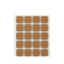 PACK 20 FELTROS ADESIVOS SINTETICOS CASTANHO 17X17MM PLASFIX INOF