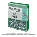 CAIXA M 50 UNID. PORCA AUTO-BLOQUEIO ZINCO M 4 FADIX