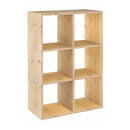 ESTANTE MODULAR 6 CUBOS DINAMIC PINHO MACIÇO 70,8X33X105,4CM ASTI