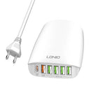 CARREGADOR LDNIO A6573C EU 5USB. USB-C 65W + CABO