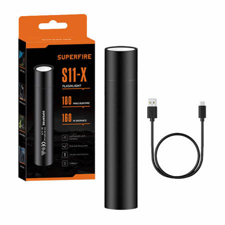 MINI LANTERNA SUPFIRE S11-X, 700LM, USB