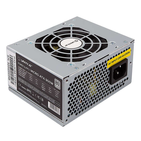 UNYKAch SFX 300W fonte de alimentação 20+4 pin ATX Prateado