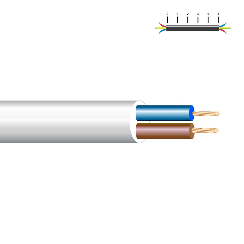 CABO ACRÍLICO 2X1,5MM BRANCO EURO/M