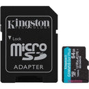 TARJETA DE MEMORIA KINGSTON CANVAS GO! PLUS 64GB MICROSD XC CON A