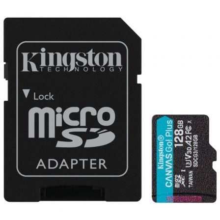 MICROSD KINGSTON CANVAS GO PLUS 128GB CLASS10 UHS-I U3 V30 A2(170