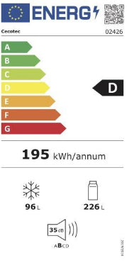 FRIGORÍFICO CECOTEC BOLERO COOLMARKET 322 BRANCO CRISTAL