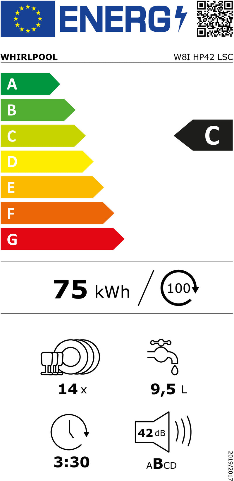 Whirlpool W8I HP42 LSC Completamente embutido 14 espaços C