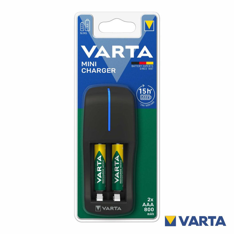 VARTA CARREGADOR MINI PILHAS 57401 - 2XAAA 800MAH INCLUIDOS