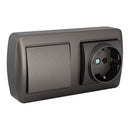 TOMADA FIXA 2P+T 16A 250V~ + COMUTADOR DE ESCADA 10AX 250V~. DE S