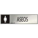 SINAL INFORMATIVO ´´ASEOS´´ MULHER (INOX ADESIVO 0.8MM) 5X20CM