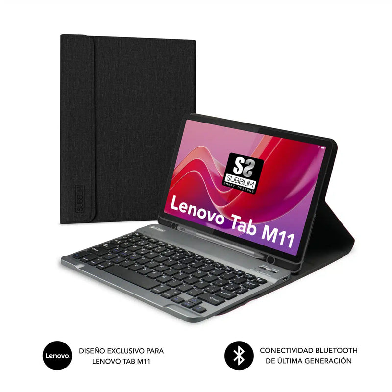 FUNDA CON TECLADO SUBBLIM KEYTAB PRO BLUETOOTH PARA LENOVO TAB M1