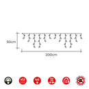 CORTINA ICICLE EASY-CONNECT 12 TIRAS 40 LEDS BRANCO QUENTE 30V TO