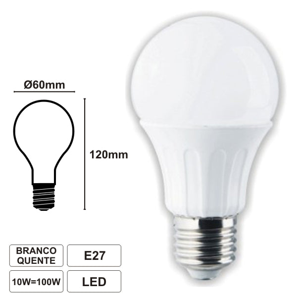 LED E27 10W A60 ( LÂMPADA GERAL )