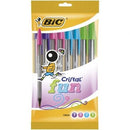 BOLÍGRAFOS DE TINTA DE ACEITE BIC CRISTAL FUN 921342 10 UNIDADES