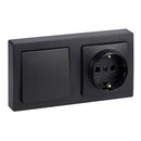 TOMADA DE SUPERFÍCIE, SCHUKO 2P+T + COMUTADOR, 16A 250V~, IP20, S
