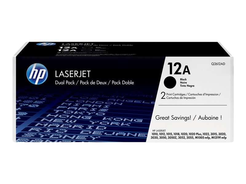 HP Conjunto Duplo de Toner LaserJet Original 12A Preto