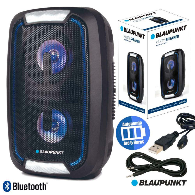 COLUNA BLUETOOTH PORTÁTIL 2X5W BAT 1500MA LEDS BLAUPUNKT