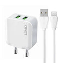 CARREGADOR 2XUSB-A LDNIO A2201 + CABO USB-ALIGHTNING