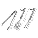 CONJUNTO DE 3 FERRAMENTAS PARA CHURRASCO DE CARVALHO/AÇO INOXIDÁV