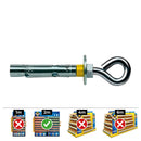 CAIXA 10 UN FIXAÇÃO DYNABOLT ARO Ø10X60MM ZINCADO CELO