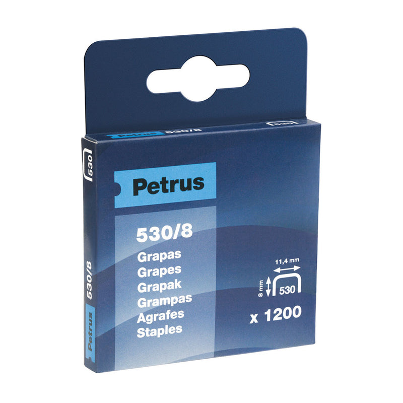 PETRUS GRAPAS 5308 COBREADAS PARA CLAVADORA - CAJA DE 1200 GRAPAS