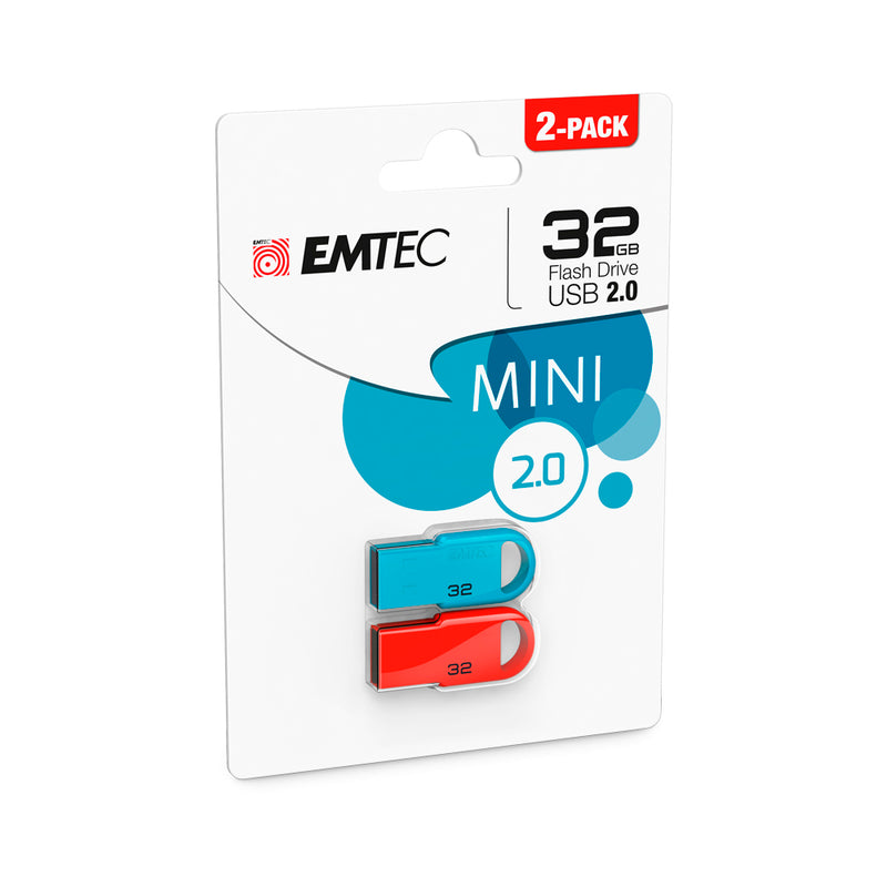 PEN DRIVE EMTEC D250 32GB PACK 2 UNIDADES USB 2.0