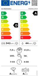 MÁQUINA DE LAVAR E SECAR ROUPA LG F4DR9513P2W 13/7KG