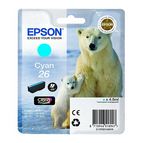 Epson Polar bear C13T26124022 tinteiro 1 unidade(s) Original Cian
